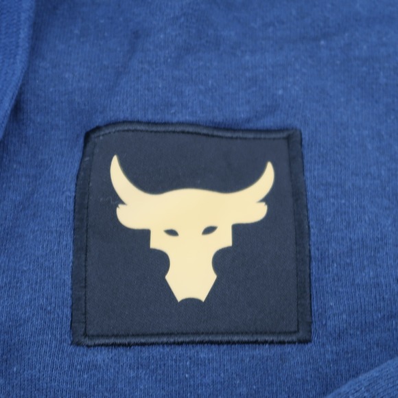 Under Armour Project Rock Hoodie Mens L Blue Solid Brahma Bull Full Zip - Picture 3 of 14
